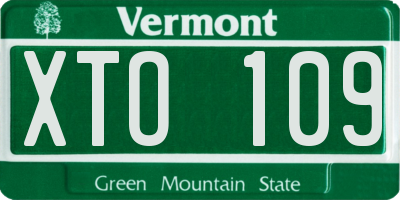 VT license plate XTO109