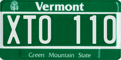 VT license plate XTO110