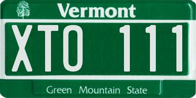 VT license plate XTO111