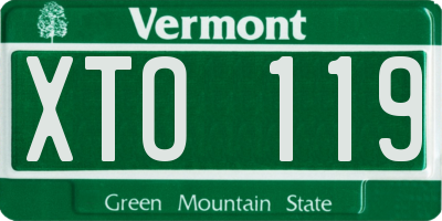 VT license plate XTO119