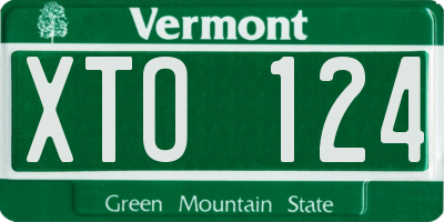 VT license plate XTO124