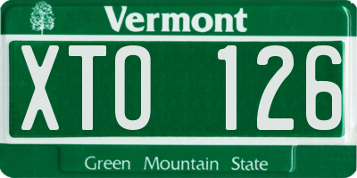 VT license plate XTO126
