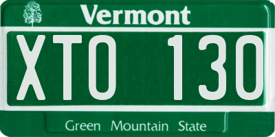 VT license plate XTO130
