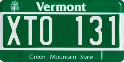 VT license plate XTO131