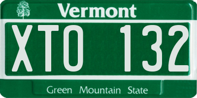 VT license plate XTO132