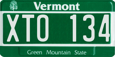 VT license plate XTO134