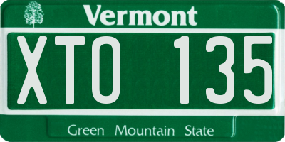 VT license plate XTO135
