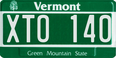 VT license plate XTO140