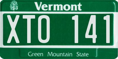 VT license plate XTO141