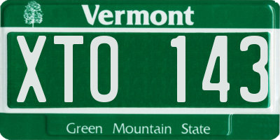 VT license plate XTO143