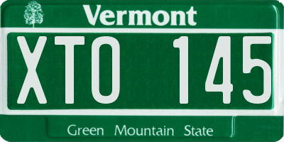 VT license plate XTO145