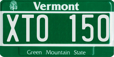 VT license plate XTO150