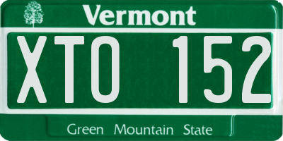 VT license plate XTO152