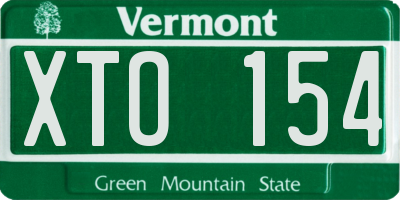 VT license plate XTO154