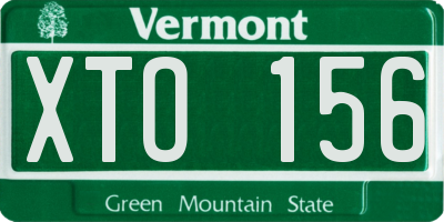 VT license plate XTO156