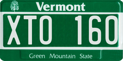 VT license plate XTO160