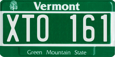 VT license plate XTO161