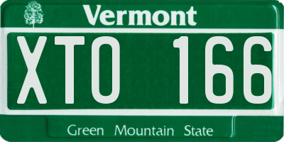 VT license plate XTO166