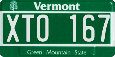 VT license plate XTO167