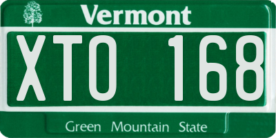 VT license plate XTO168