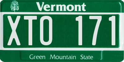 VT license plate XTO171