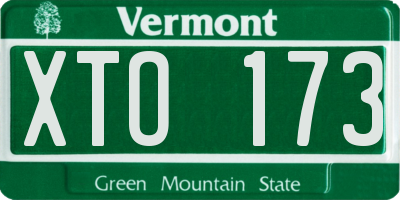 VT license plate XTO173