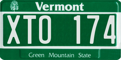 VT license plate XTO174