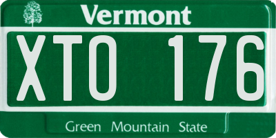 VT license plate XTO176