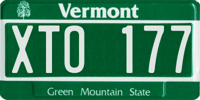 VT license plate XTO177