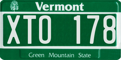 VT license plate XTO178