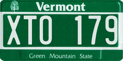 VT license plate XTO179