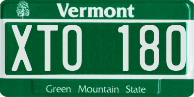 VT license plate XTO180