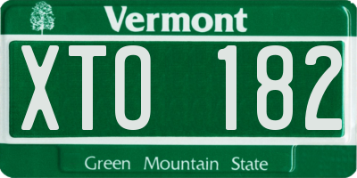 VT license plate XTO182