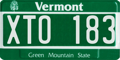 VT license plate XTO183