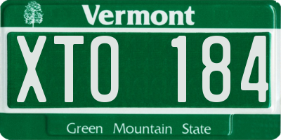 VT license plate XTO184