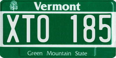 VT license plate XTO185