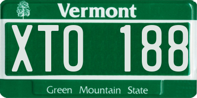 VT license plate XTO188