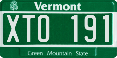 VT license plate XTO191