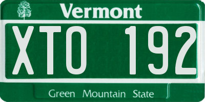 VT license plate XTO192
