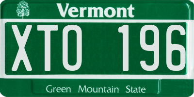 VT license plate XTO196
