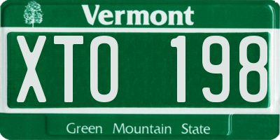 VT license plate XTO198