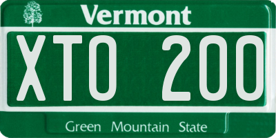 VT license plate XTO200
