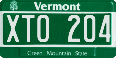 VT license plate XTO204