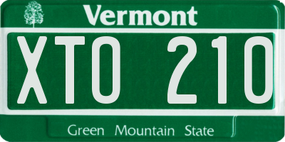 VT license plate XTO210