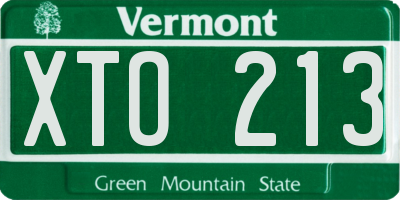 VT license plate XTO213