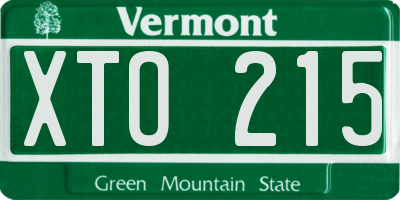 VT license plate XTO215