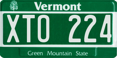 VT license plate XTO224