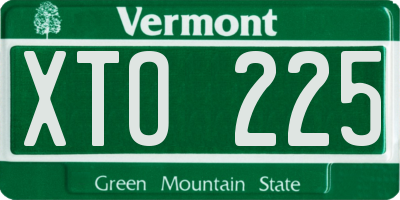 VT license plate XTO225