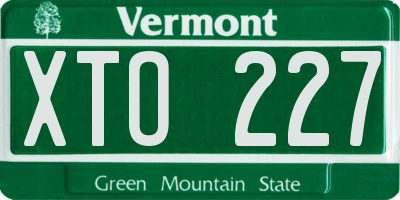 VT license plate XTO227
