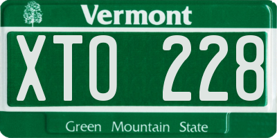 VT license plate XTO228